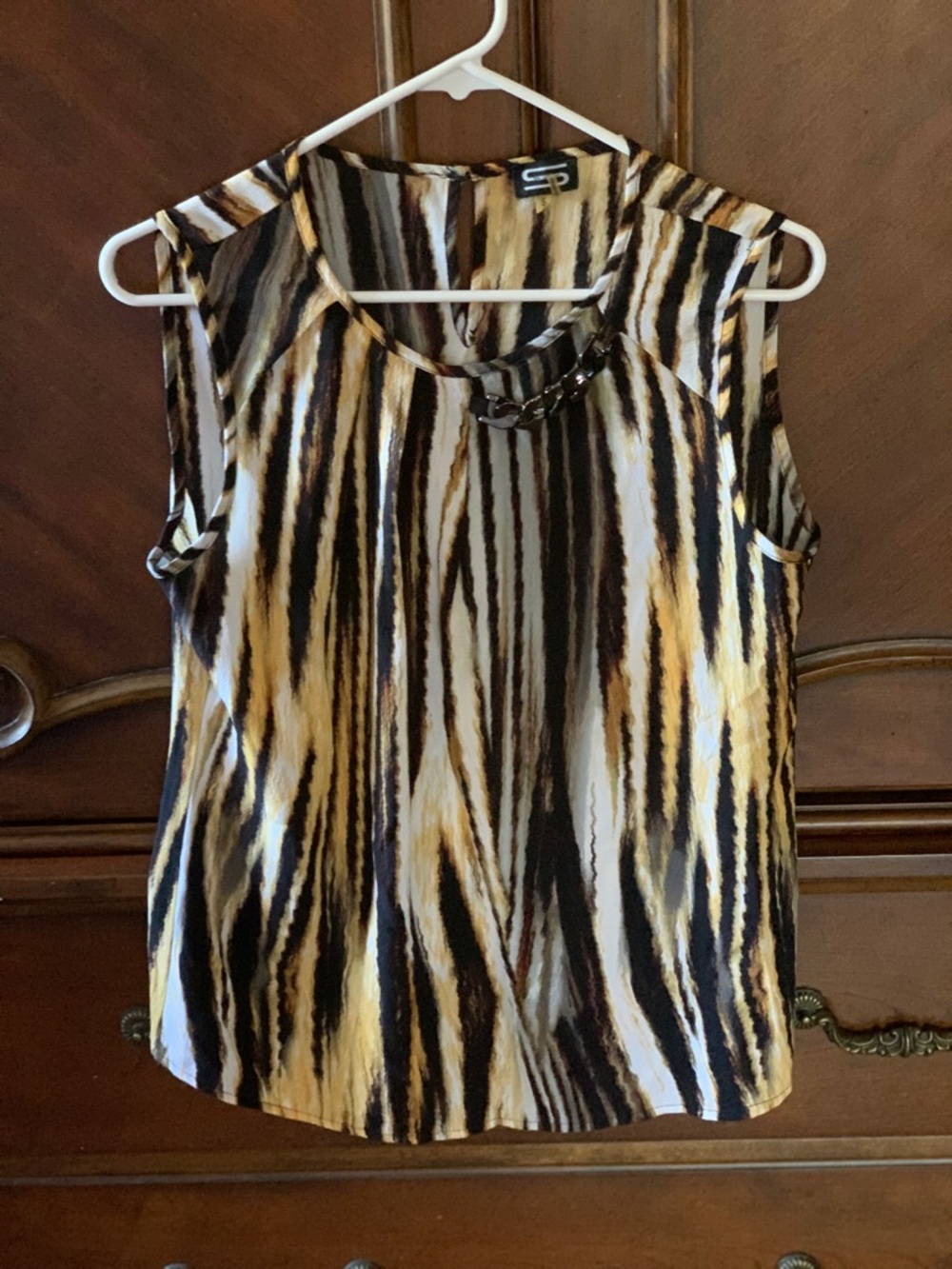 Sioni Sleeveless Animal-Print Tank Top in Brown, Black & White